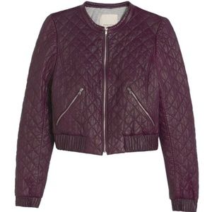 Rebbecca Taylor Quilted Leather Jacket Size 12